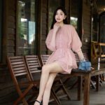 Set áo tơ hoạ tiết mix quần đùi AQ946